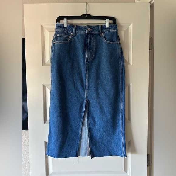 Veronica Beard Victoria Stretch Denim Long Skirt - Picture 4 of 6